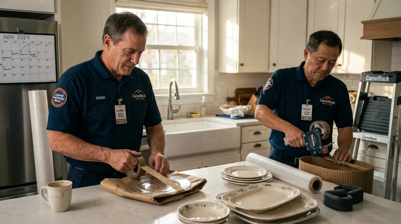 Professional crew packing kitchen dishware in Park Ridge, IL